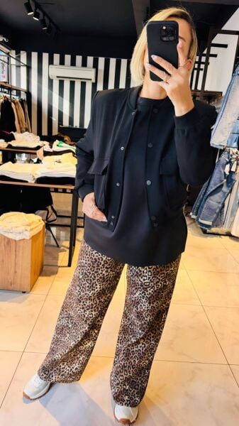 Gabardin Leopar Pantolon