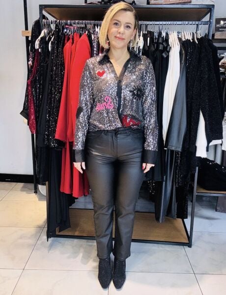 Siyah Mum Kaplama Pantolon