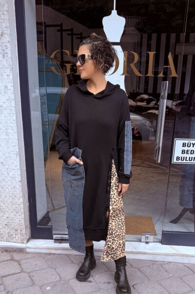 DQMANE Kot Garnili Tasarım  Sweet Elbise