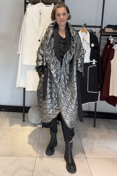 H4 Tasarım Gümüş Trench