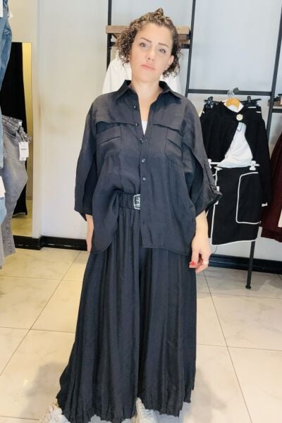 H4 Siyah Tasarım Gömlek