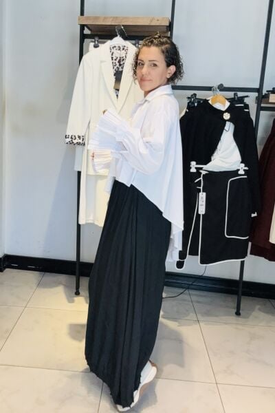 H4 Tasarım Siyah Etek Pantolon