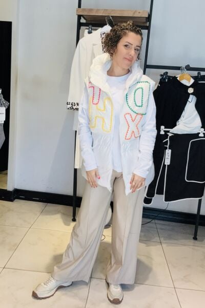 DQMANE Tasarım Beyaz Yelek